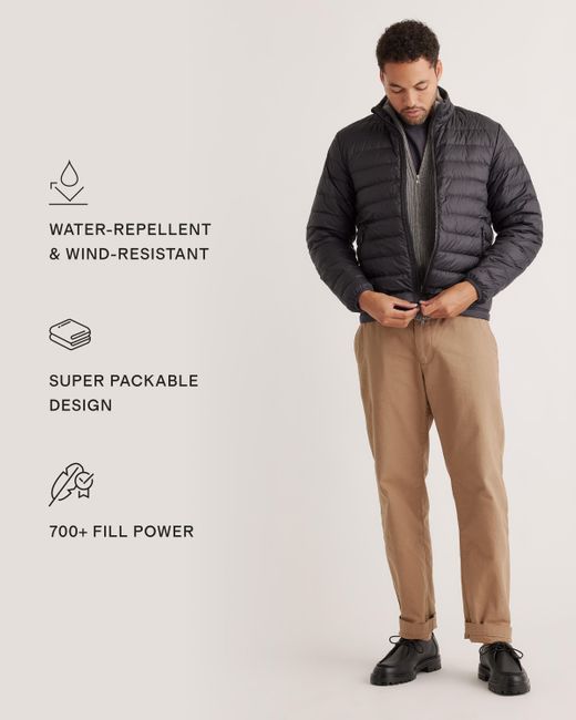 Quince Gray Lightweight Down Packable Puffer Jacket, Recycled Polyester for men