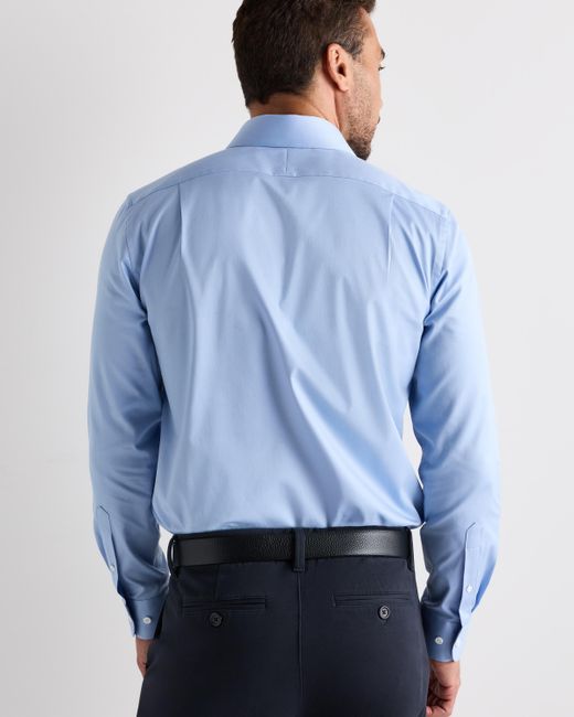 Quince Blue Stretch Twill Dress Shirt, Organic Cotton for men