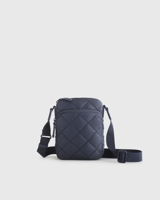 Quince Blue Transit Quilted Phone Crossbody, Nylon