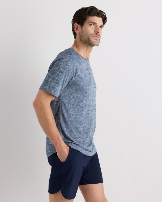 Quince Blue Mesh Performance Training Tee, Recycled Polyester for men