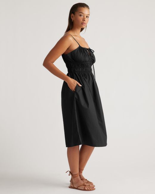 Quince Keyhole Midi Dress in Black Lyst
