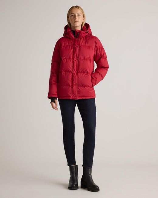 Quince Red Responsible Down Puffer Jacket, Recycled Polyester