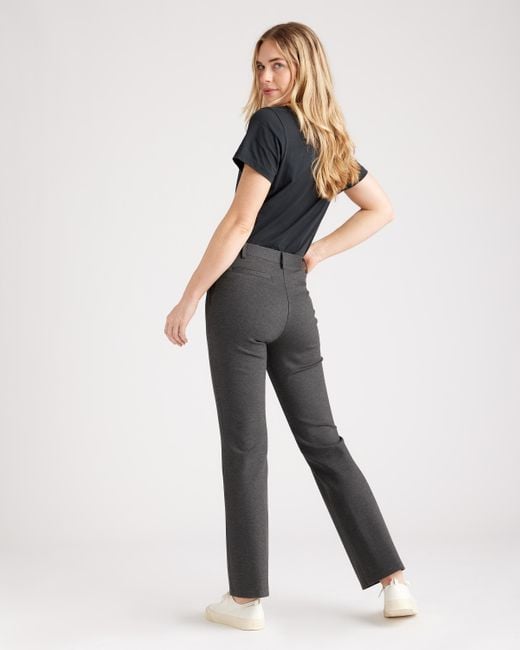 Quince Ultra-stretch Ponte Bootcut Pants Tall in Black