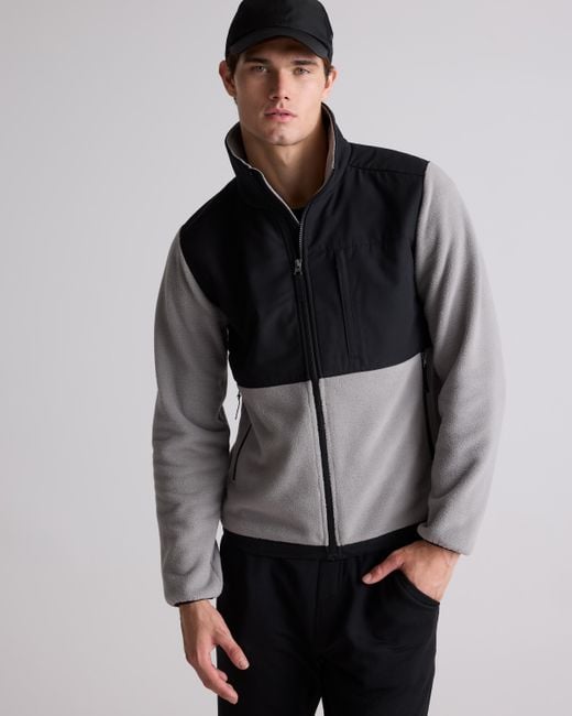 Quince Gray Polar Fleece Full-Zip Jacket, Recycled Polyester for men