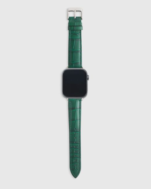 Quince Green Croc-Embossed Leather Apple Watch Band