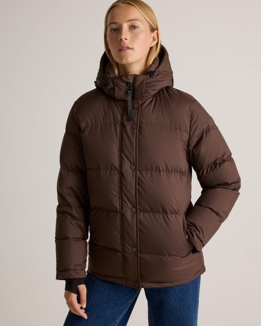 Quince Brown Responsible Down Puffer Jacket, Recycled Polyester