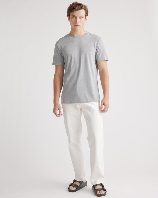 Quince Gray Cotton Modal Crew Neck Tee, Cotton/Modal for men