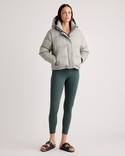 Quince Gray Responsible Down Cropped Puffer Jacket, Recycled Polyester