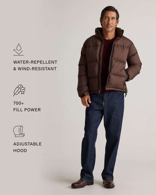 Quince Brown Responsible Down Puffer Jacket, Recycled Polyester for men