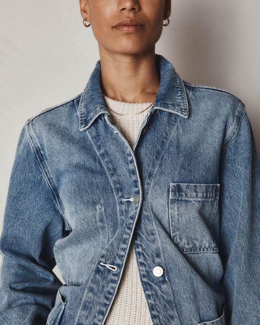Quince Blue Denim Chore Jacket, Organic Cotton