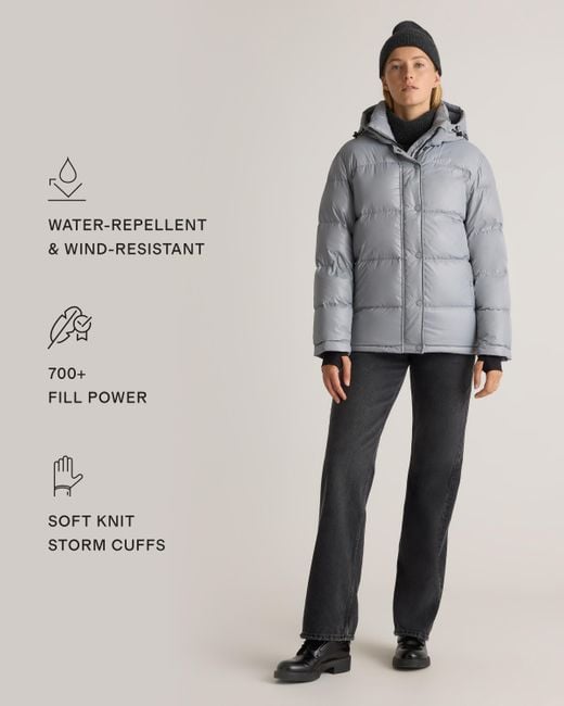 Quince Gray Responsible Down Puffer Jacket, Recycled Polyester