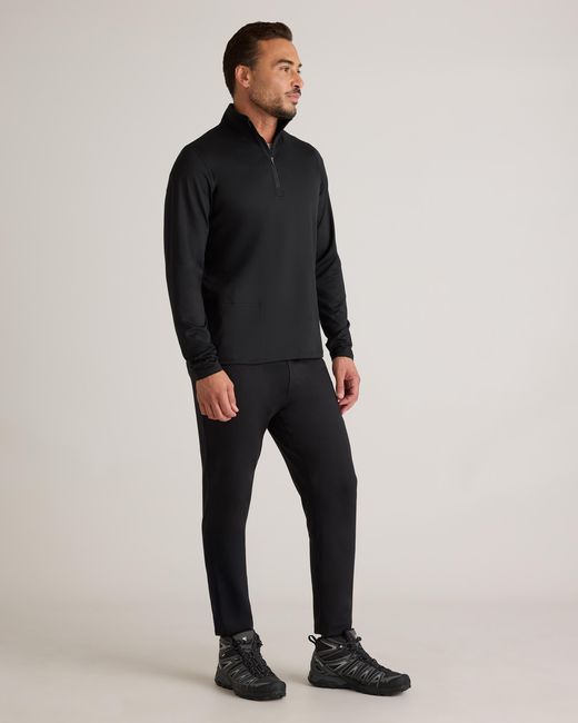 Quince Black Flowknit Performance Half-Zip, Recycled Polyester for men