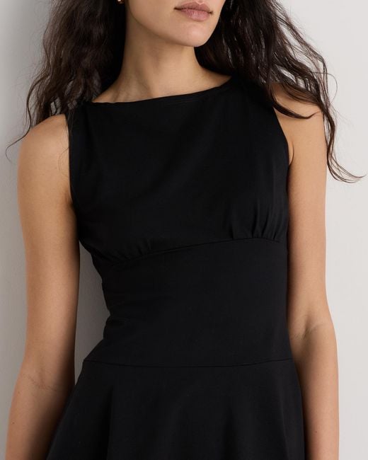 Quince Organic Stretch Jersey Drop Waist Mini Dress, Cotton in Black | Lyst