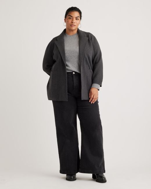 Quince Gray Knit Blazer, Organic Cotton