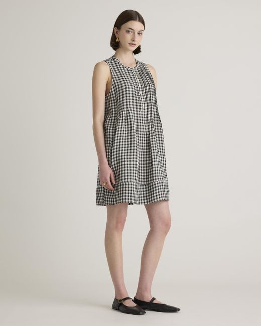 Quince Gray 100% European Linen Sleeveless Swing Dress