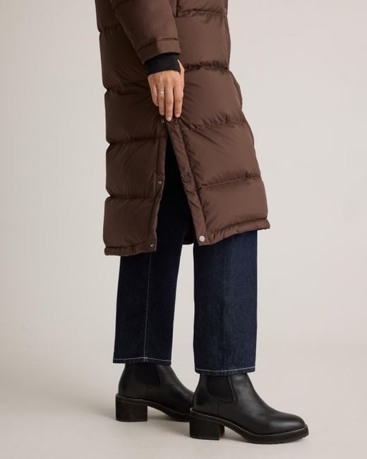 Quince Brown Responsible Down Long Puffer Jacket, Recycled Polyester