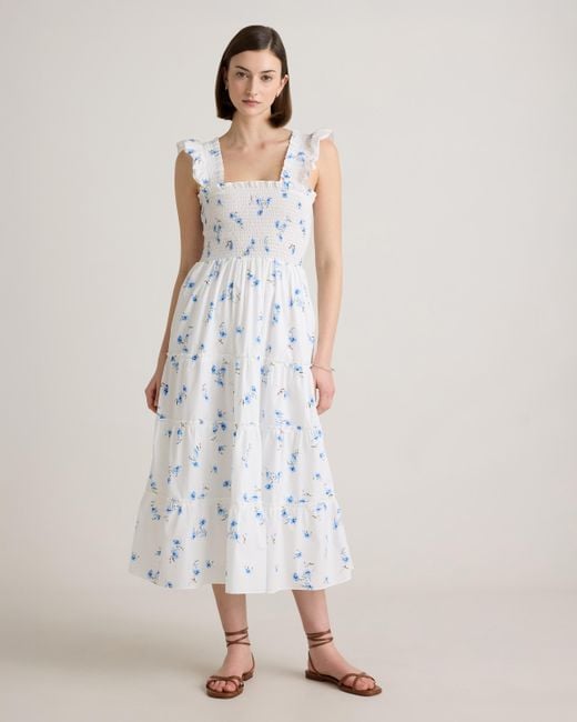 quince midi dress 100% European Linen Fit & Flare ensuring your comfort in any weather NWT Quince Organic Cotton Smocked