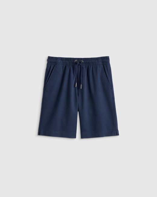 Quince Blue Stretch Pull-On Chino Short, Organic Cotton