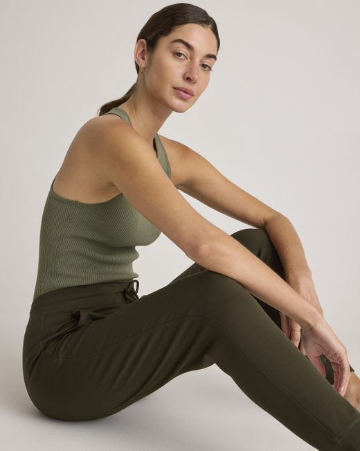 Quince Green Ultra-Stretch Ponte Jogger Pants, Rayon