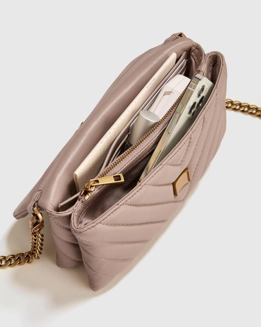 Quince Brown Italian Leather Quilted Wallet Crossbody