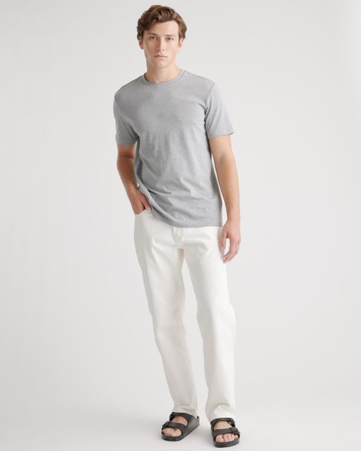 Quince Gray Cotton Modal Crew Neck Tee, Cotton/Modal for men