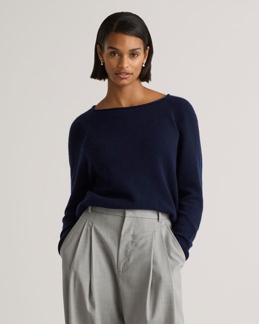 Quince Mongolian Cashmere Boatneck Sweater in Blue Lyst