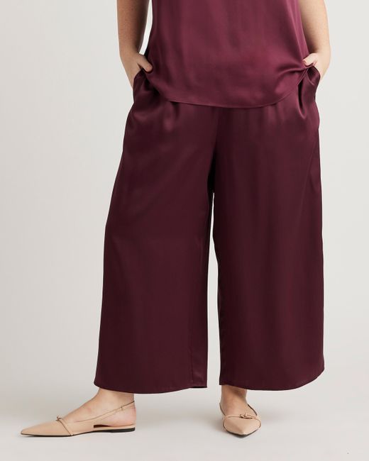 Quince Cropped Wide Leg Pants in Red