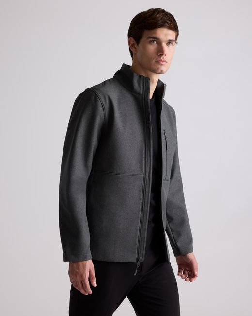 Quince Gray Softshell Fleece-Lined Full-Zip Jacket, Recycled Polyester for men