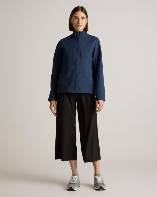 Quince Blue Softshell Fleece-Lined Full-Zip Jacket, Recycled Polyester