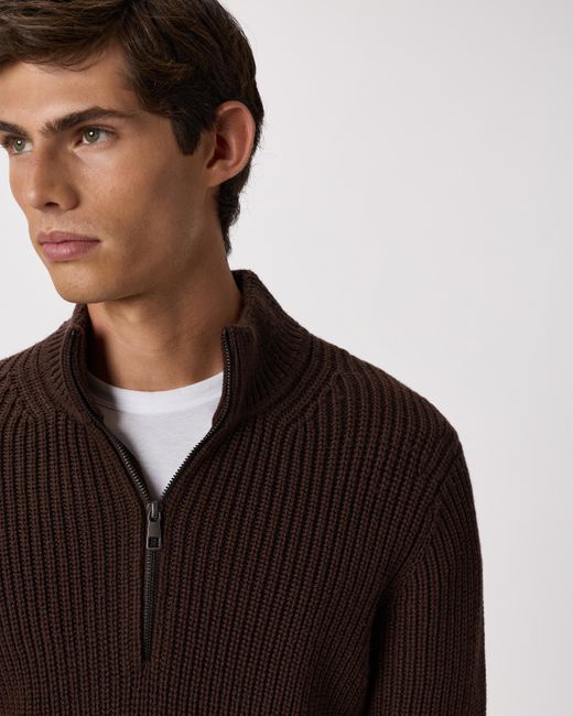 Quince Black Australian Merino Wool Half Zip Sweater for men