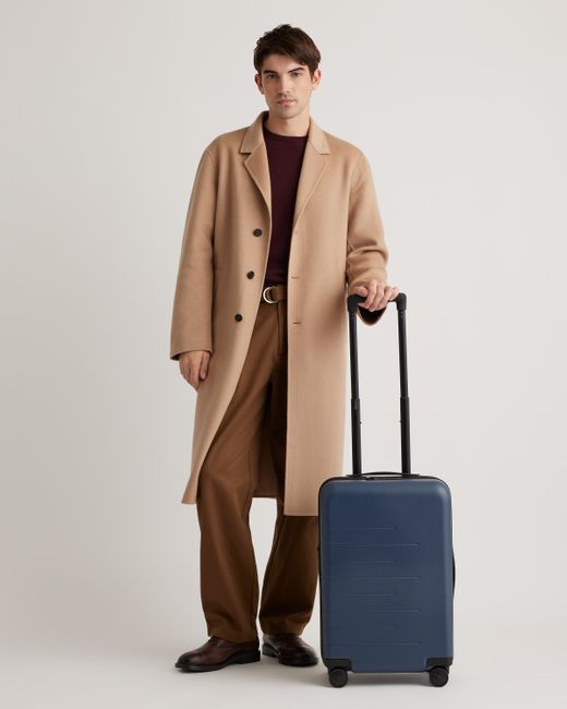 Quince Blue Expandable Small Carry-On Suitcase, Polycarbonte