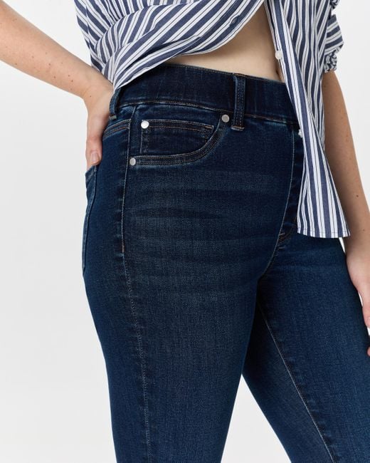 Quince Blue Nina Stretch Pull-On Skinny Jeans, Cotton
