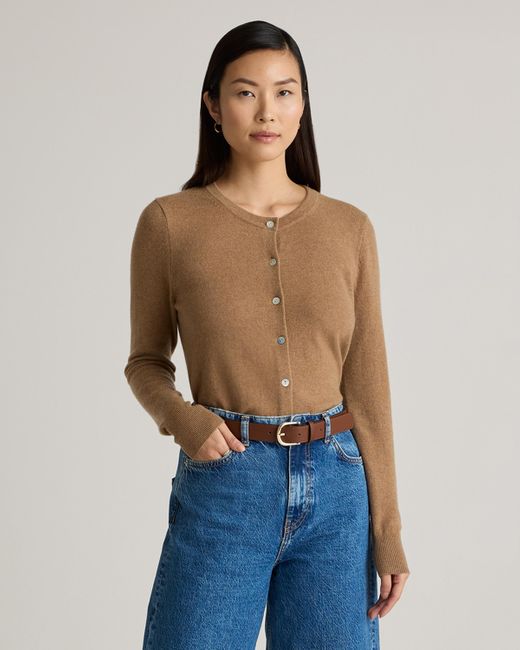 Quince Blue Mongolian Cashmere Cardigan Sweater