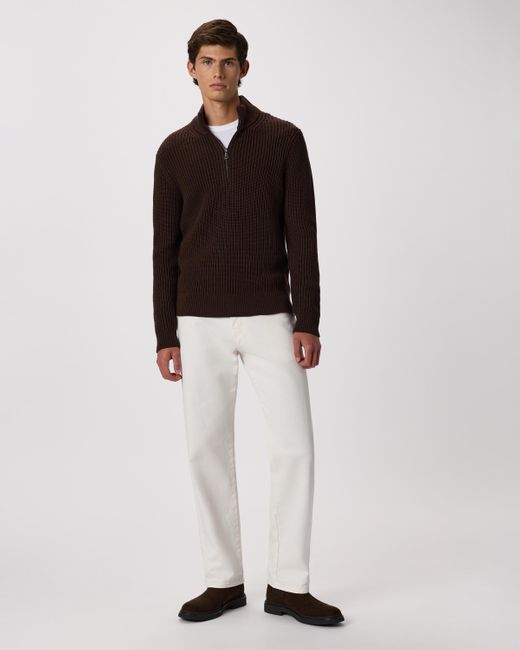 Quince Black Australian Merino Wool Half Zip Sweater for men
