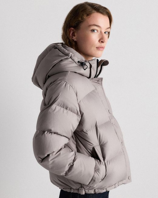 Quince Gray Responsible Down Cropped Puffer Jacket, Recycled Polyester