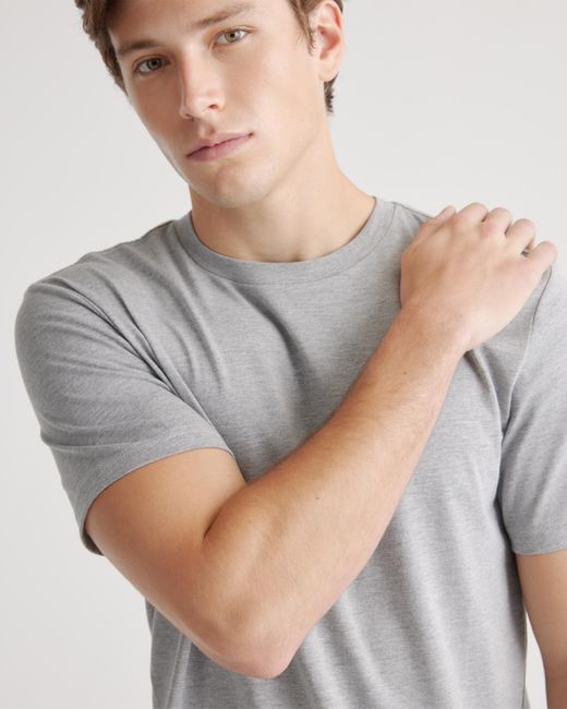 Quince Gray Cotton Modal Crew Neck Tee, Cotton/Modal for men