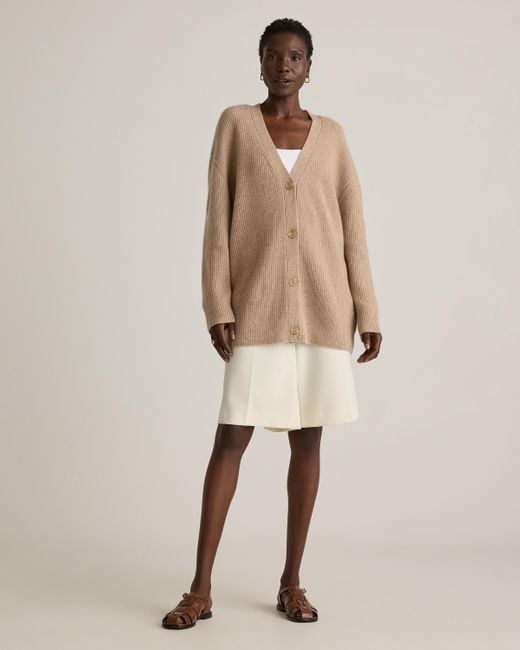 Quince Women's Mongolian Cashmere Oversized Boyfriend Cardigan Sweater