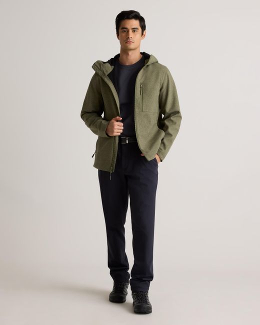 Quince Multicolor Softshell Fleece-Lined Full-Zip Hooded Jacket, Recycled Polyester for men