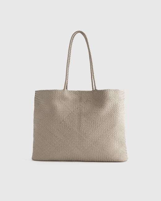 Quince Natural Italian Leather Handwoven Tote