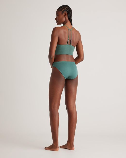 Quince Blue Smoothing Comfort Bikini, Nylon/Spandex