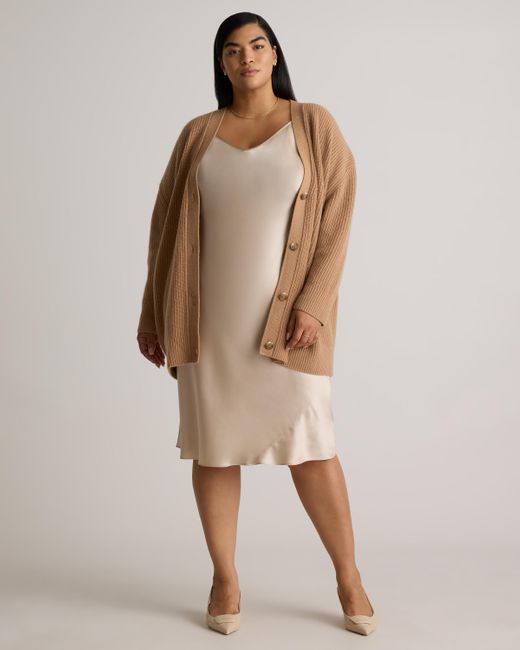 Quince Brown Mongolian Cashmere Oversized Boyfriend Cardigan Sweater