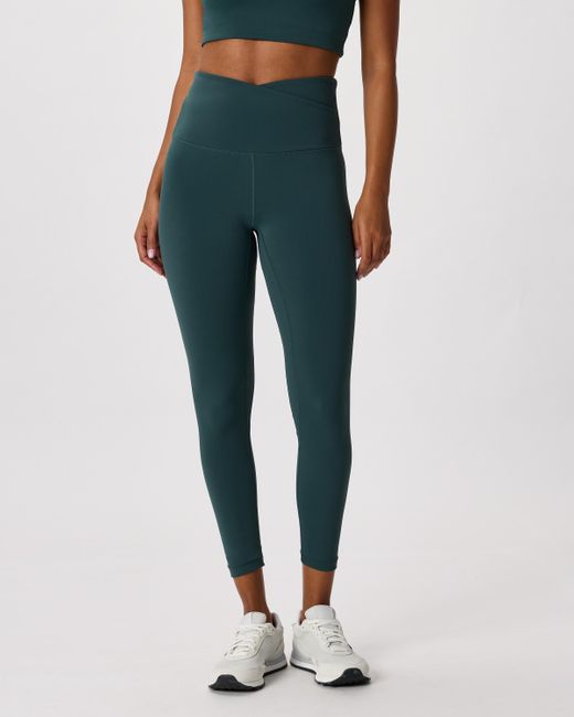 Quince Blue Ultra-Form High-Rise Crossover Legging, Nylon/Spandex