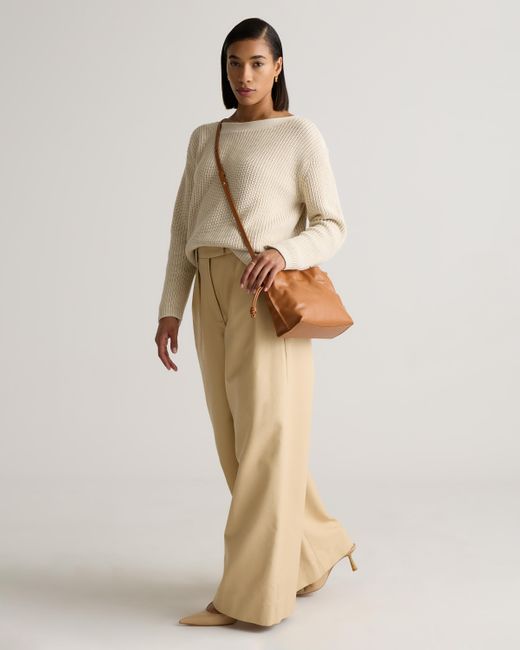 Quince Brown Italian Leather Drawstring Pouch Crossbody