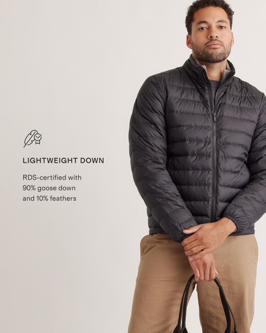 Quince Gray Lightweight Down Packable Puffer Jacket, Recycled Polyester for men