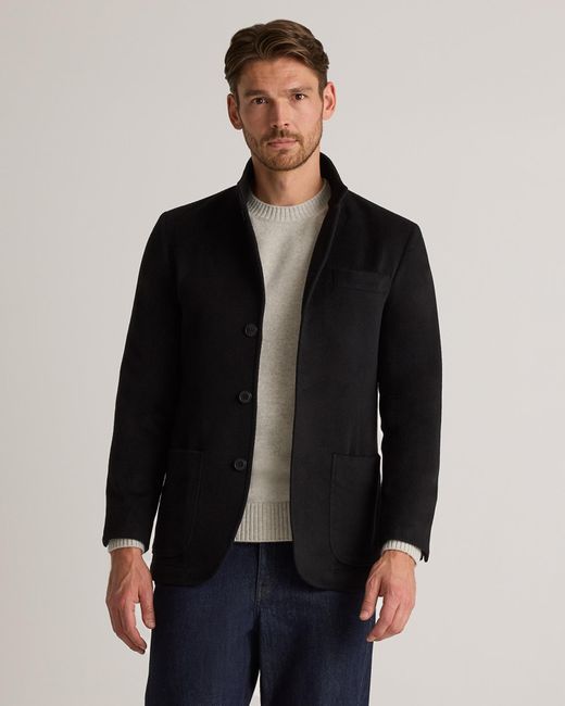 Quince Black 100% Mongolian Cashmere Stand Collar Blazer for men