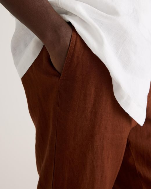Quince Brown 100% European Linen Pants for men