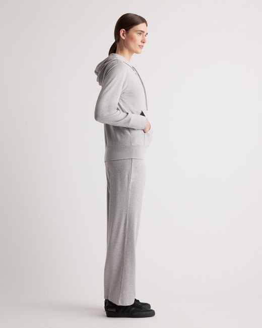 Quince Women's Mongolian Cashmere Full-zip Hoodie Jacket In Heather Grey