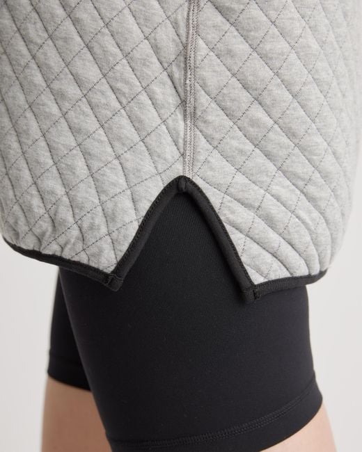 Quince Gray Reversible Quilted Pullover, Organic Cotton