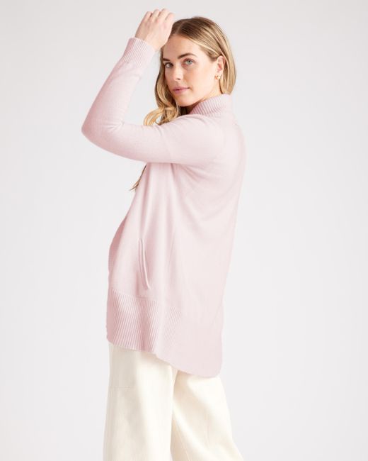 Quince Pink Mongolian Cashmere Open Cardigan Sweater