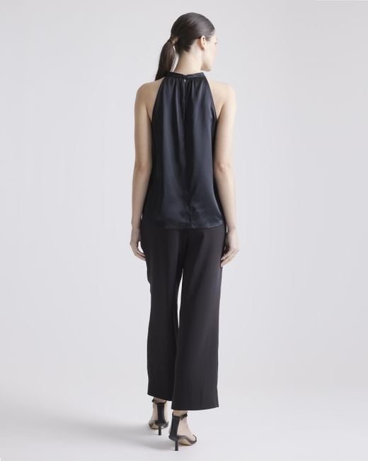 Quince Blue Halter Top, Silk